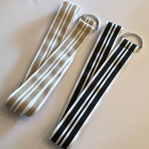 NY& Co. belts (2) tan/white & black/white